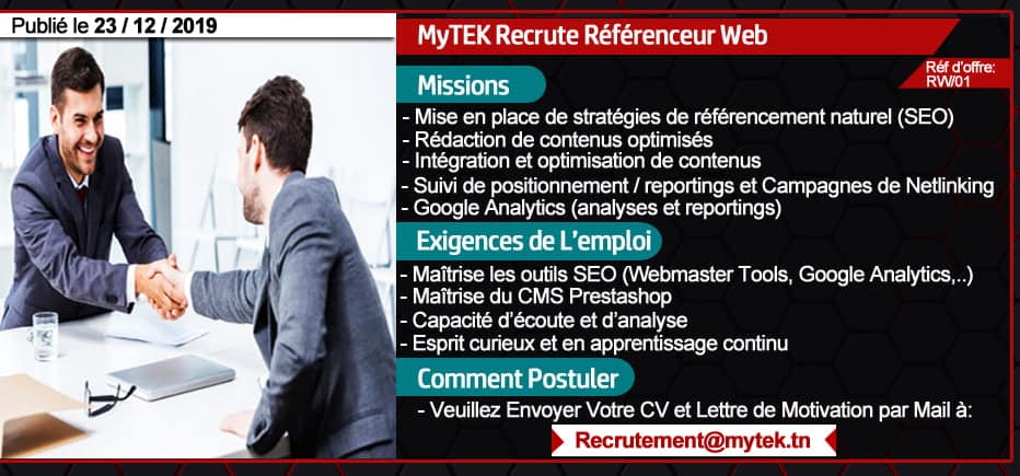 Affiche Recrutement Référenceur web decem