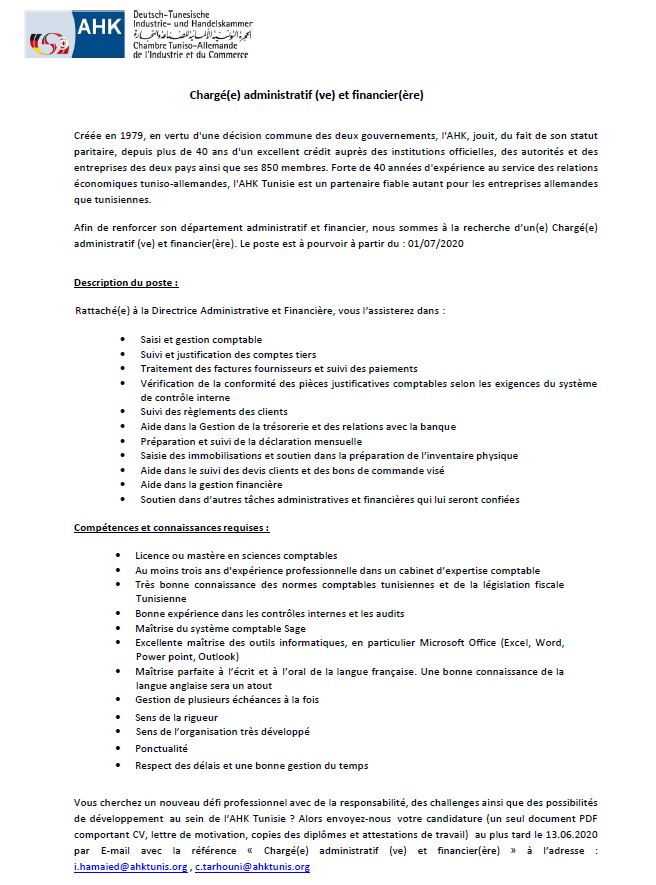 ahk tunisie recrutement
