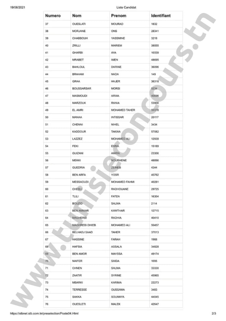 Concours STB 08 3