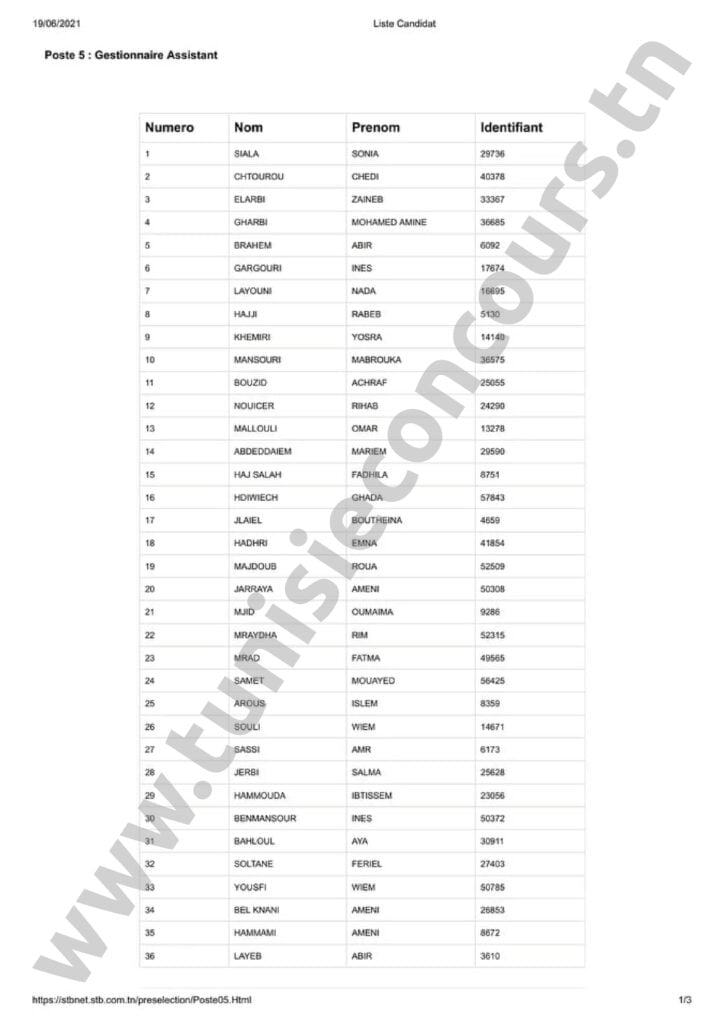 Concours STB 10 3