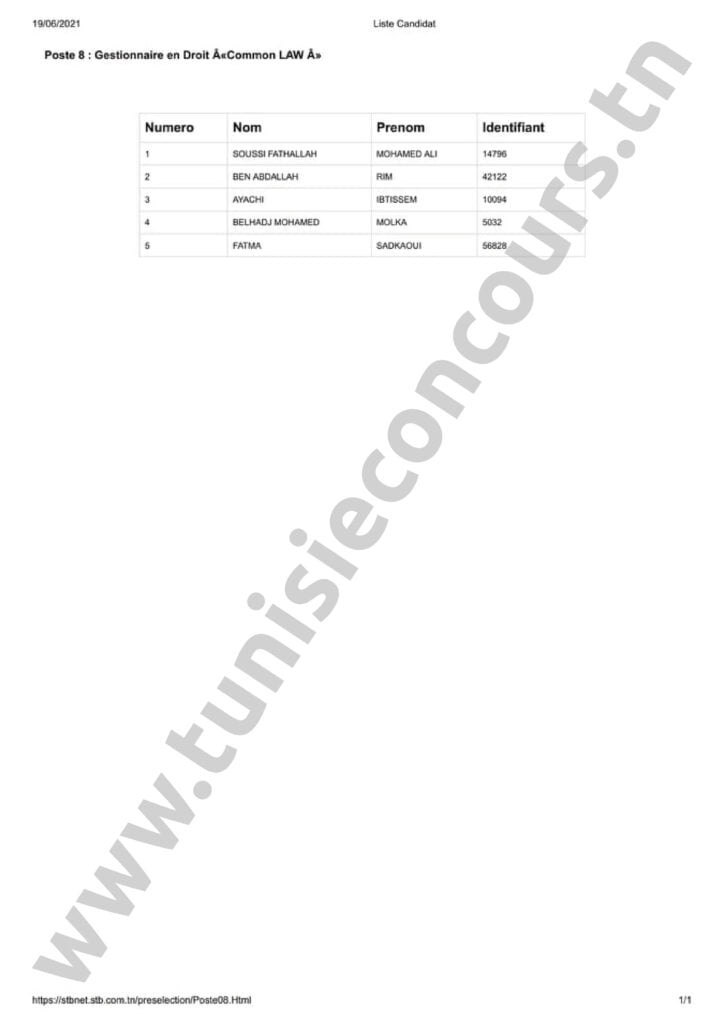 Concours STB 15 3