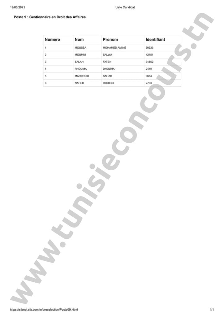 Concours STB 16 3