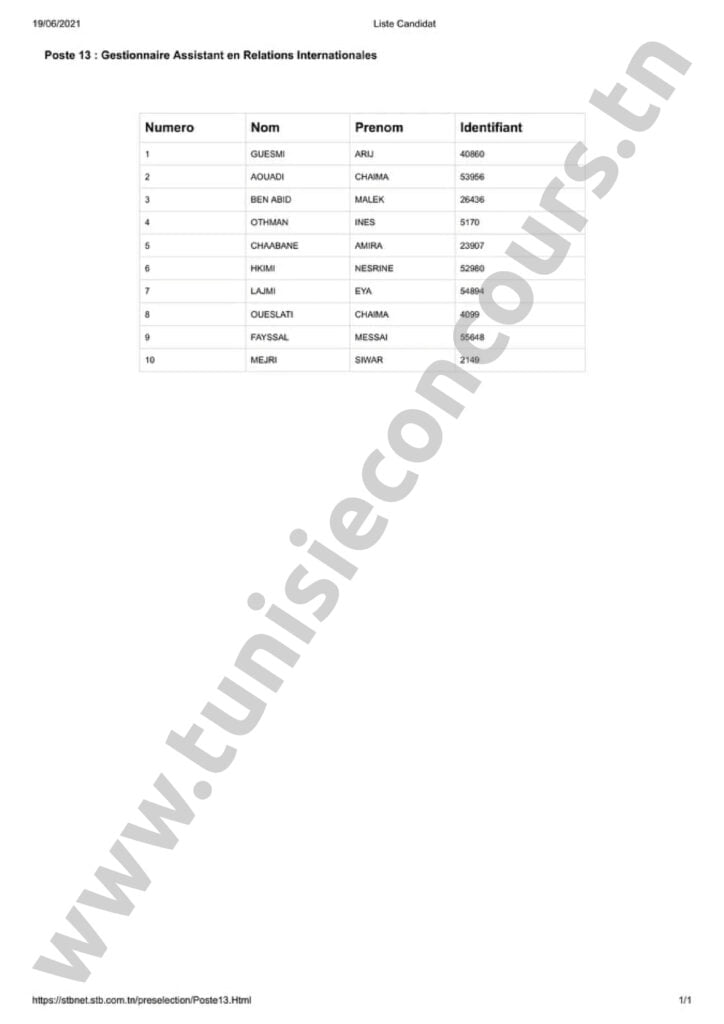 Concours STB 20 3