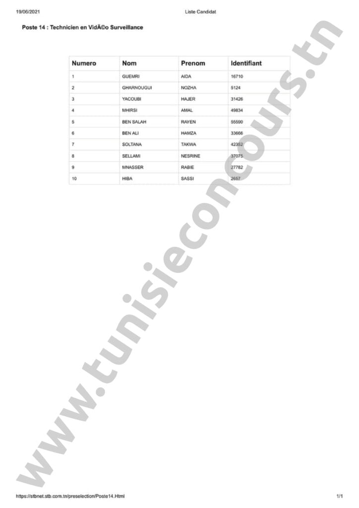 Concours STB 21 1