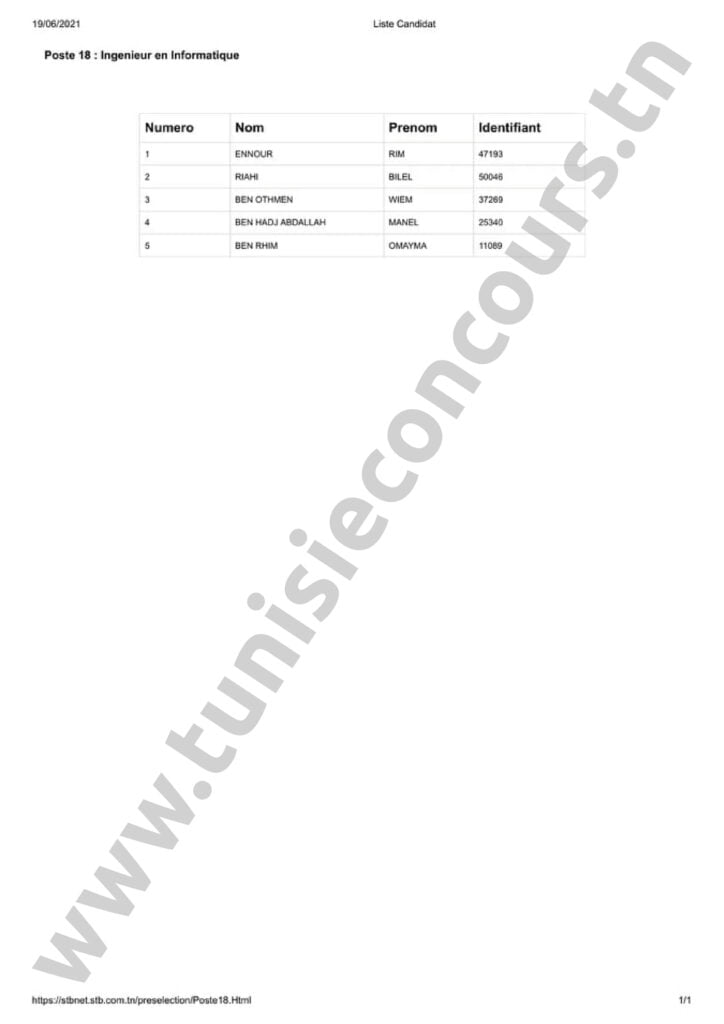 Concours STB 25 1