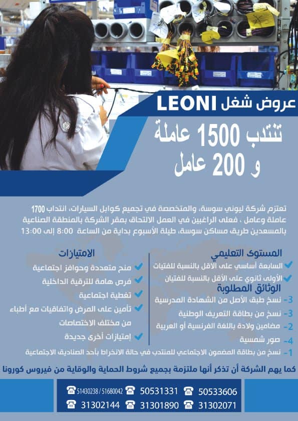 إنتداب أكثر من 1700 عامل و عاملة مستوى سبعة أساسي