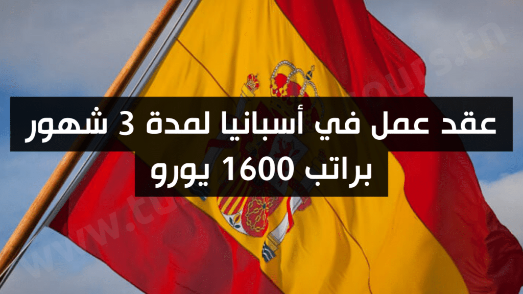 عقد عمل في أسبانيا لمدة 3 شهور براتب 1600 يورو